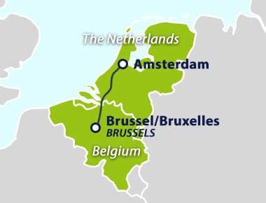how to get from amsterdam to belgium
